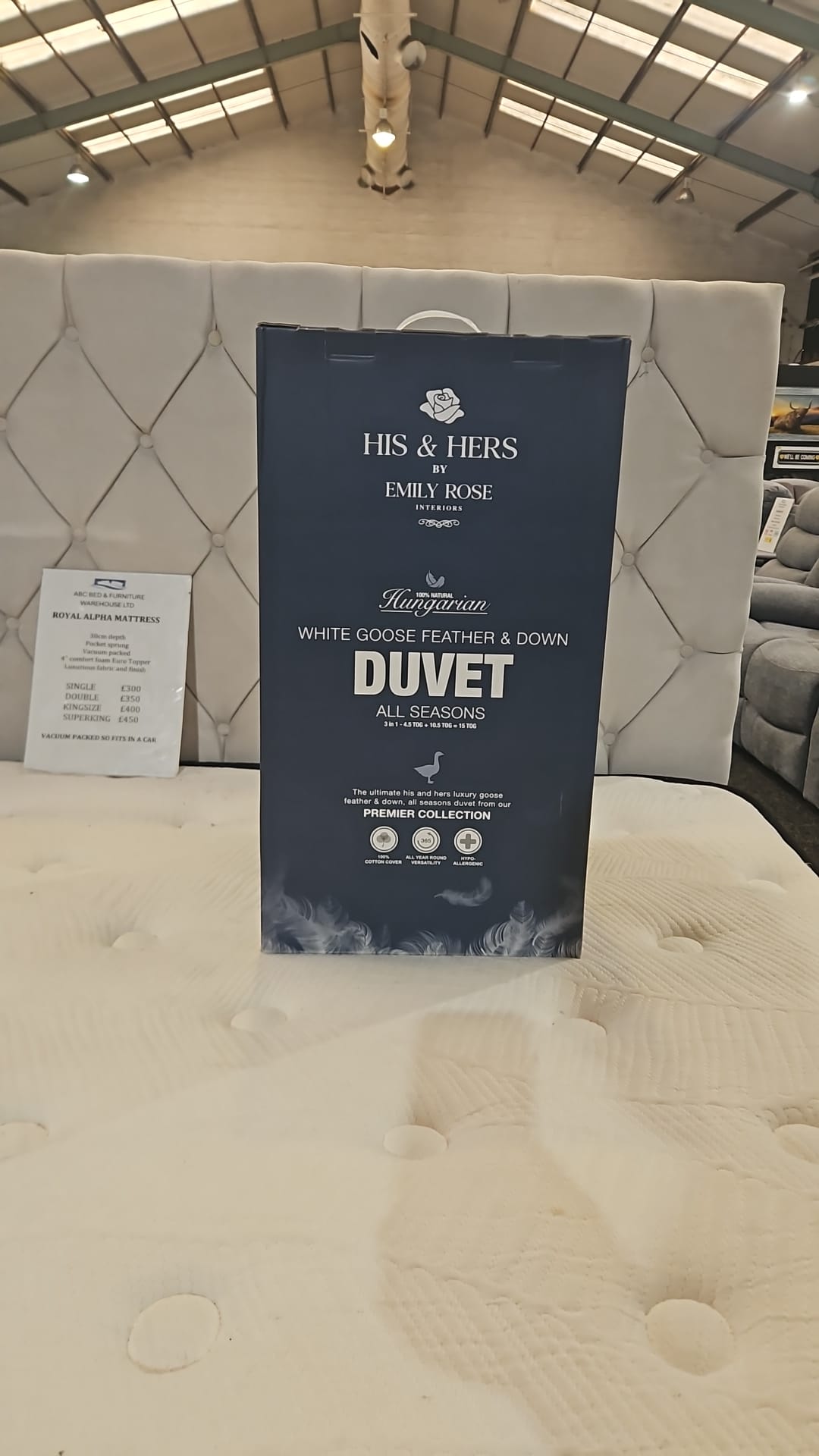 Hungarian White Goose Feather & Down Duvet – 3 in 1 All Seasons Duvet