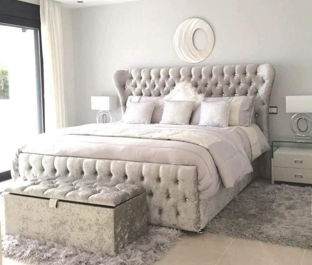 Kendal Wingback Frame Bed - Plush Velvet OR Chenille