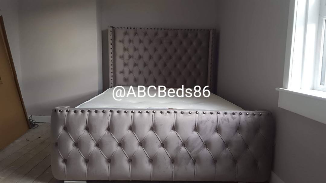 Royal Wingback Frame Bed - Plush Velvet OR Chenille