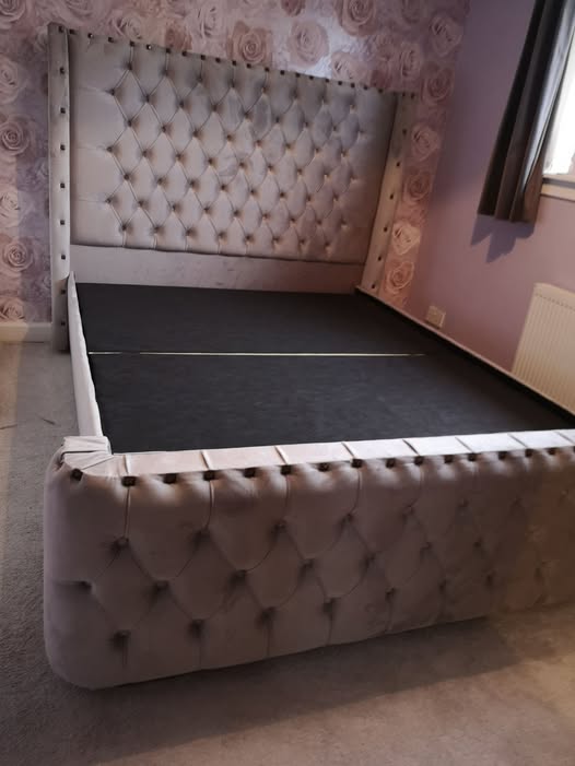 Royal Wingback Frame Bed - Plush Velvet OR Chenille