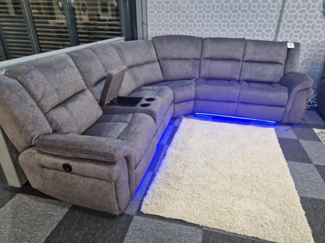Berlin Grey Microfibre Power Recliner