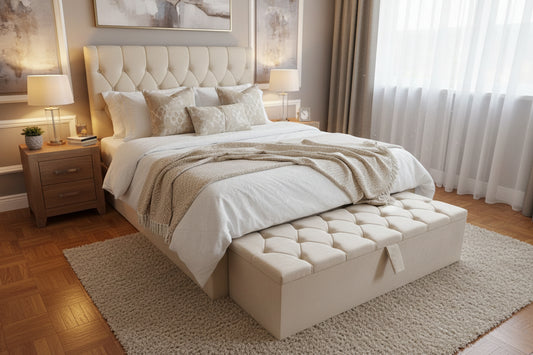 Royal Chesterfield Frame Bed - Plush Velvet OR Chenille