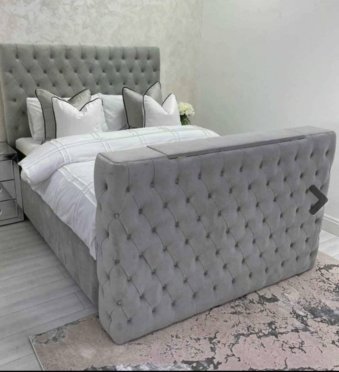 TV Frame Bed - Plush Velvet OR Chenille