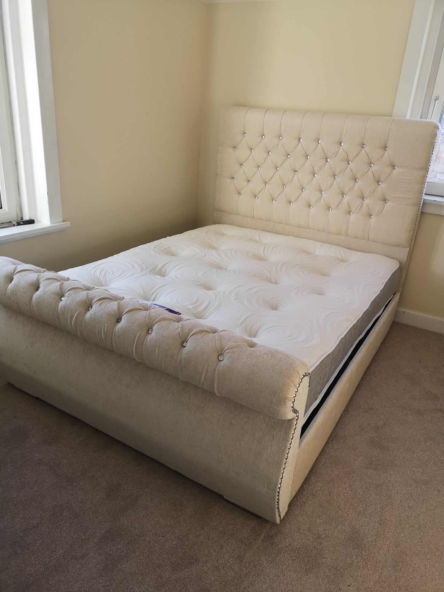 Sleigh Frame Bed - Plush Velvet OR Chenille