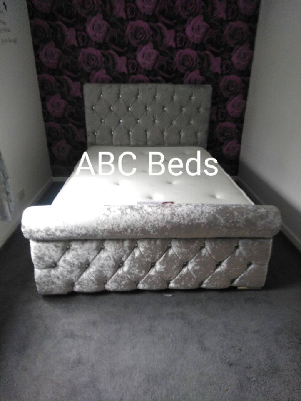Sleigh Frame Bed - Plush Velvet OR Chenille