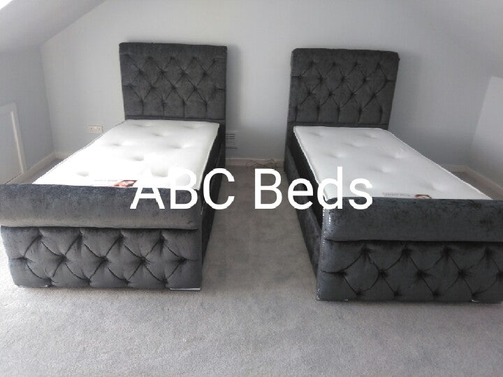 Sleigh Frame Bed - Plush Velvet OR Chenille